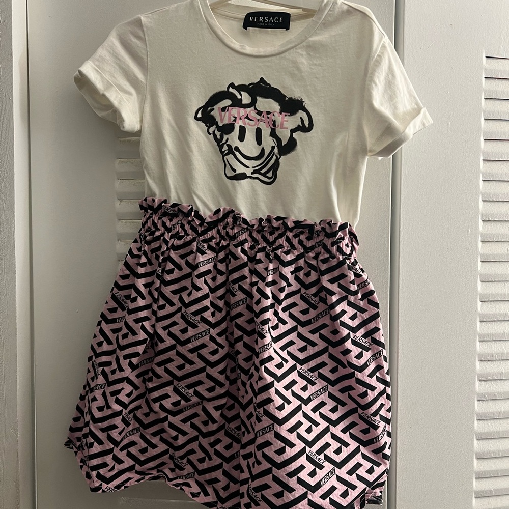 Versace Pink Casual Sundress with Raglan Sleeves